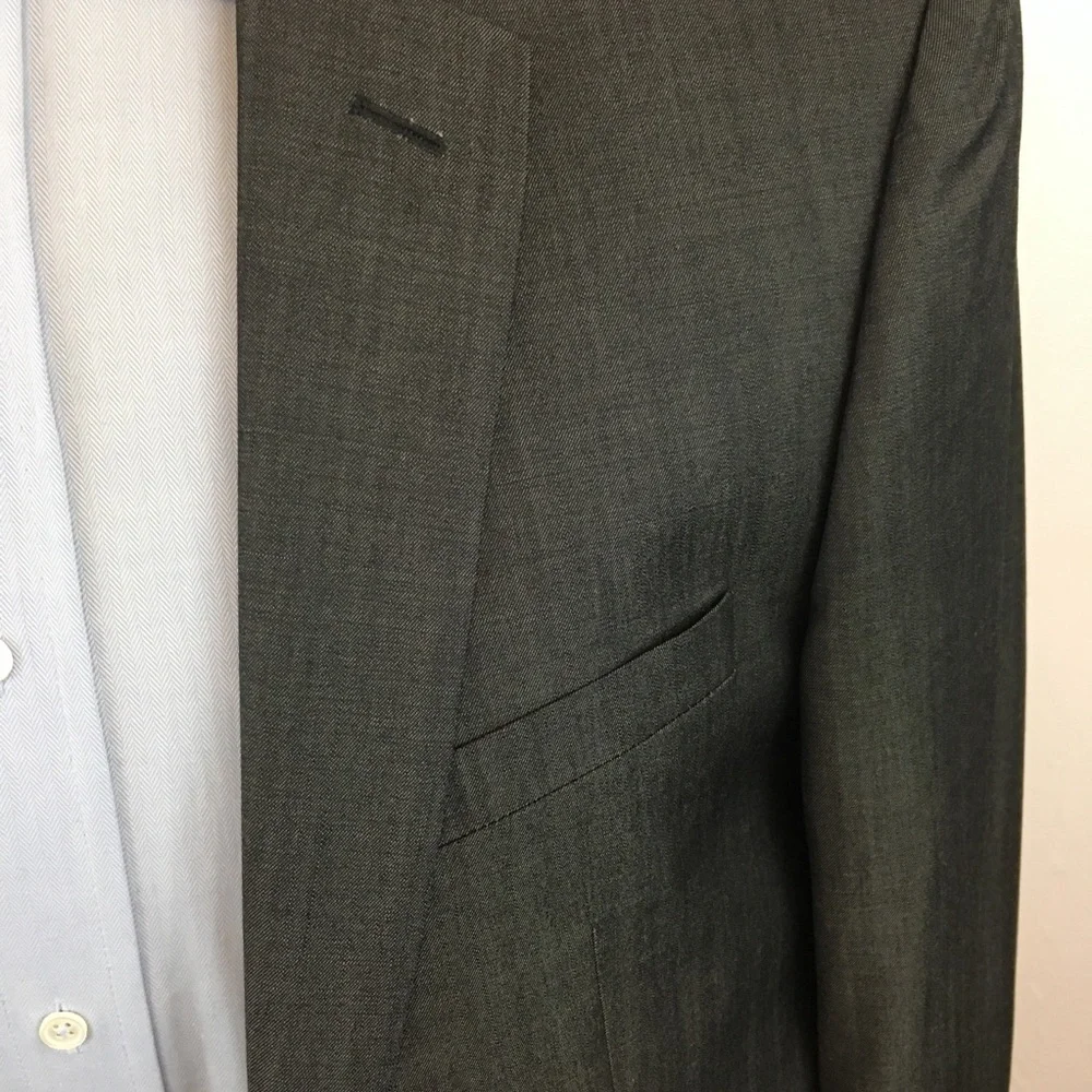 Dkny 40L mens suit solid charcoal skinny fit 100% wool 2 piece nwt new ea0094